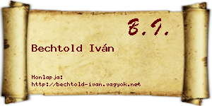 Bechtold Iván névjegykártya